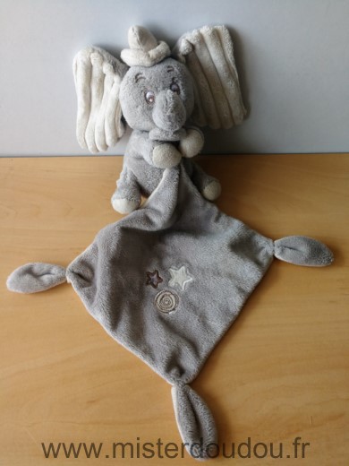 Disney Eléphant Dumbo gris beige mouchoir etoiles - Très bon état