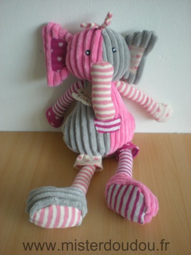 Histoire d ours Eléphant Rose gris - Très bon état