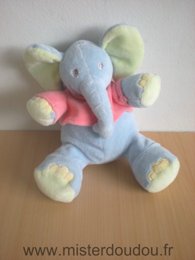 Kiabi baby Eléphant Bleu tshirt rose - Très bon état
