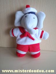 Marque Inconnue Eléphant Gris thsirt blanc short rouge - Très bon état