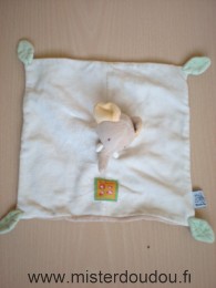 Moulin roty Eléphant Ecru feuilles vertes, marron dessou - Bon état