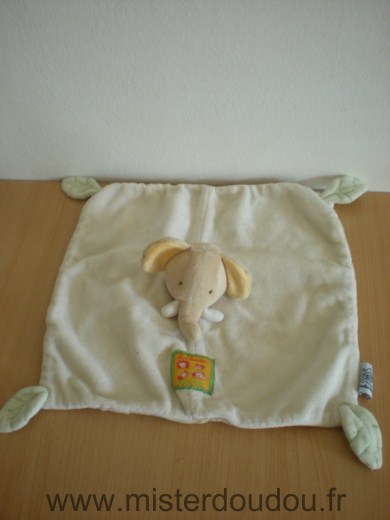 Moulin roty Eléphant Les loustics beige ecru jaune - Très bon état