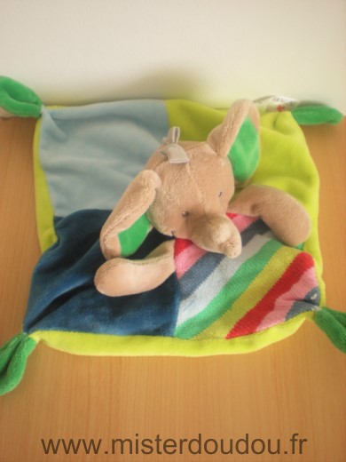 Nicotoy Eléphant Bleu vert raye - Très bon état