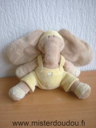 Noukie s Eléphant Beige salopette jaune - Très bon état
