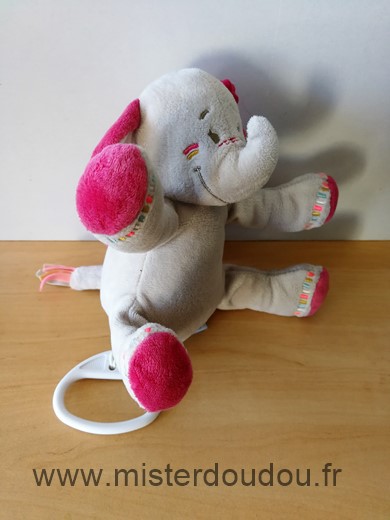Noukie s Eléphant Gris rose - Très bon état