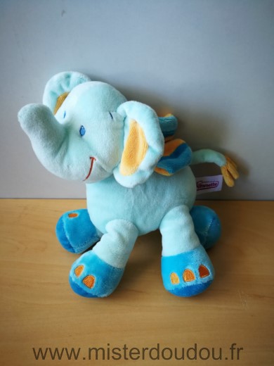 Pommette Eléphant Bleu orange - Très bon état