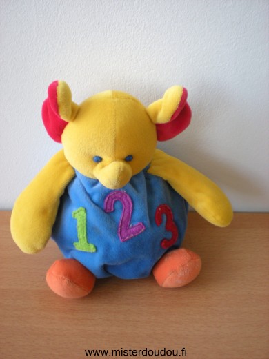Priscilla larsen Eléphant Bleu jaune orange rouge chiffres 1 2 3 - Très bon état