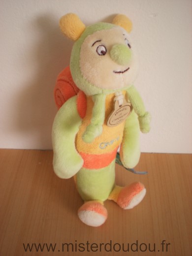 Escargot Vert orange jaune Doudou et compagnie
