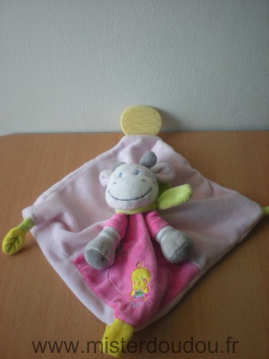 Marque Inconnue Girafe Rose avec un motif petit poussin - Très bon état