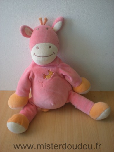 Amtoys Girafe Rose, motif oiseau - Très bon état