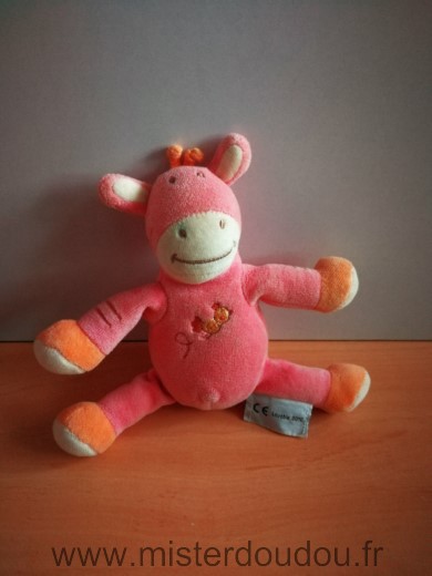 Amtoys Girafe Rose orange oiseau - Très bon état