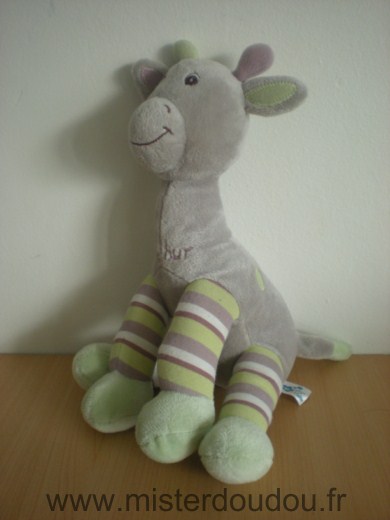 Arthur et lola Girafe Arthur gris vert rose - Très bon état