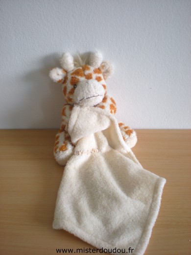 Baby land Girafe Ecru taches marron, mouchoir ecru - Très bon état