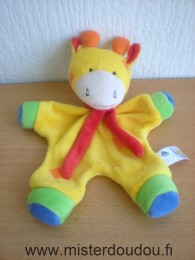 Girafe Jaune vert bleu orange echarpe rouge Baby sun