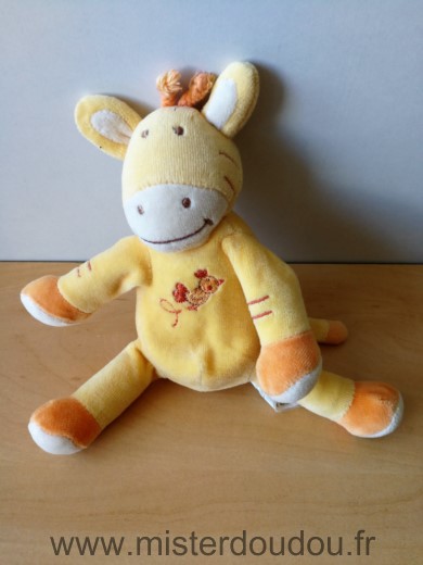 Bébérêve Girafe Zebre jaune orange oiseau - Très bon état