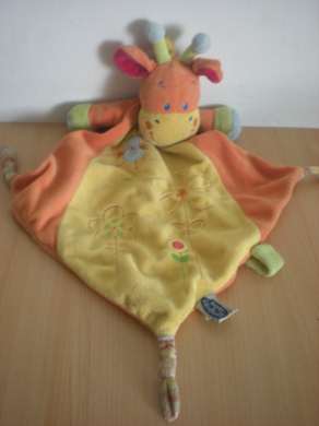 Mots d enfants Girafe Jaune orange motifs oiseau fleurs - Très bon état