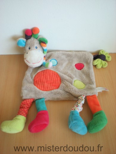 Girafe Beige rond de couleurs echarpe rayee Nicotoy