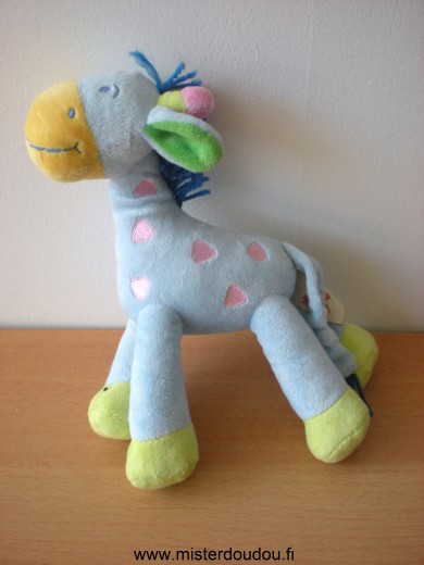 Girafe Bleue taches roses Nicotoy