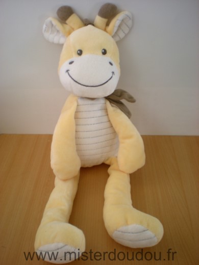 Nicotoy Girafe Jaune blanc foulard marron - Très bon état