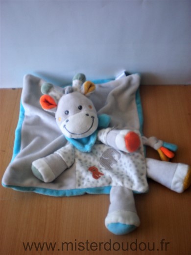 Tex Girafe Blanc bleu gris motif elephant - Très bon état