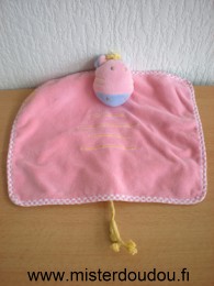 Tex Girafe Rose rayures jaunes, dessous vichy rose - Très bon état