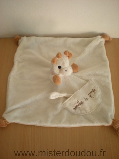 Vulli Girafe Ecru beige attache tetine - Très bon état
