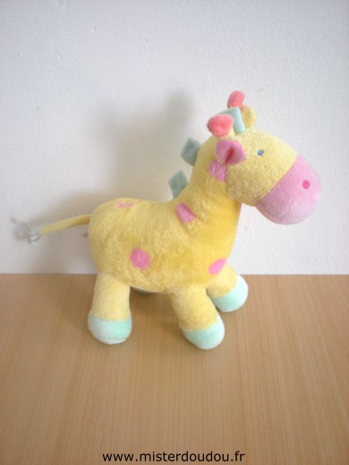 Marque Inconnue Girafe Jaune rose vert - Très bon état
