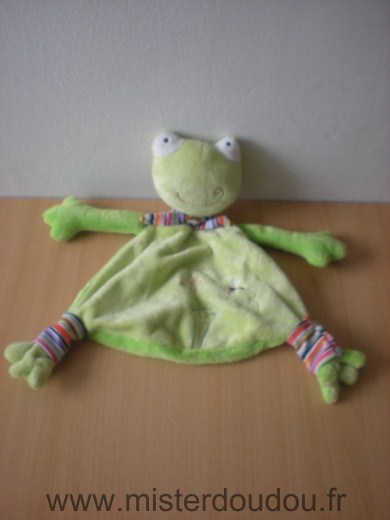 Cp international Grenouille Vert avec une libellule brodée une fleure et une nénuphare - Très bon état