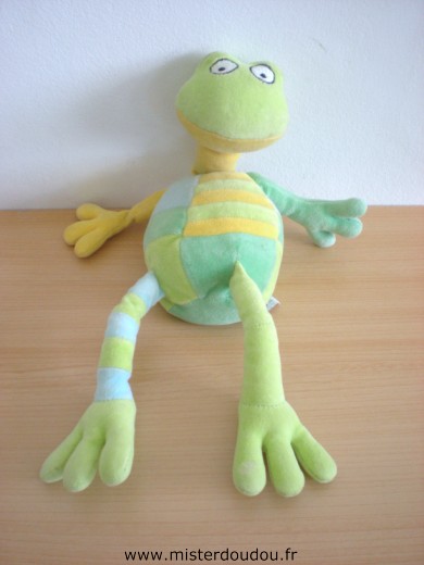 Grenouille Vert jaune bleu Jellycat