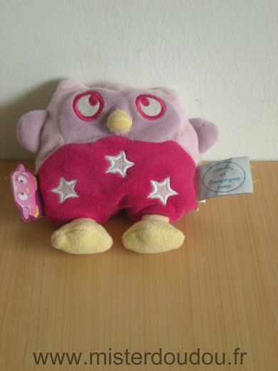 Hibou Rose etoiles blanches Doudou et compagnie
