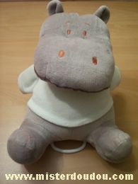 Bébérêve Hippopotame Gris pull vert pastel - Très bon état