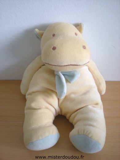 Bengy Hippopotame Jaune echarpe bleue - Très bon état