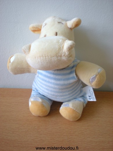 Bmf Hippopotame Jaune salopette rayée bleu blanc - Très bon état