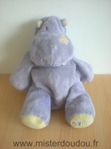 Bruin Hippopotame Violet jaune coeur jaune dans le dos - Très bon état