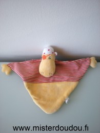 Hippopotame Jaune, rayé rouge blanc erneste Carré blanc