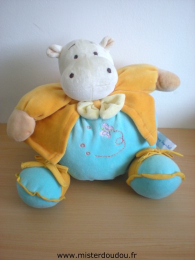 Fantasy toys Hippopotame Bleu veste orange - Très bon état