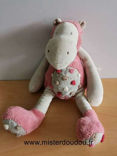 Moulin roty Hippopotame Rose beige a poids les zazous - Très bon état