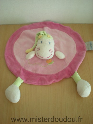 Nattou Hippopotame Rose bonnet vert - Etat moyen