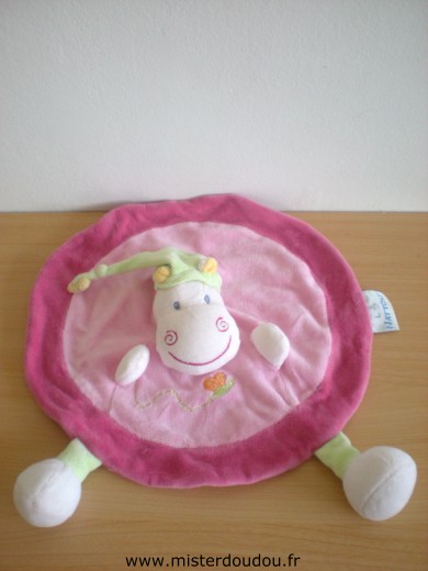 Nattou Hippopotame Rose bonnet vert - Très bon état