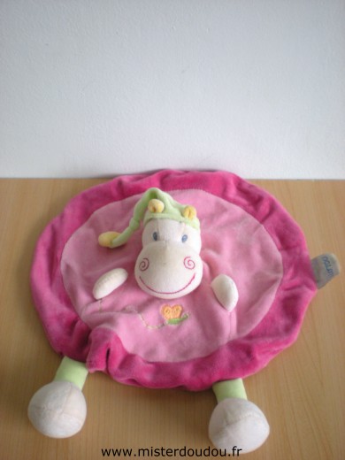 Nattou Hippopotame Rose bonnet vert - Très bon état