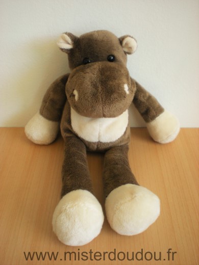Nicotoy Hippopotame Marron blanc - Très bon état