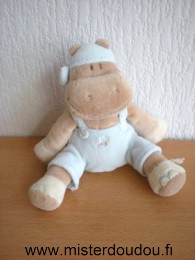 Noukie s Hippopotame Marron salopette bleue - Très bon état