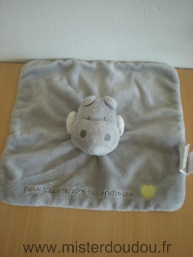 Obaibi okaidi Hippopotame Gris pour t apprendre la tendresse coeur jaune - Très bon état