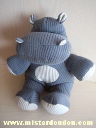 Planet pluch Hippopotame Gris beige - Très bon état