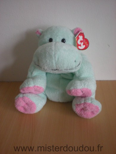 Ty Hippopotame Vert rose - Neuf
