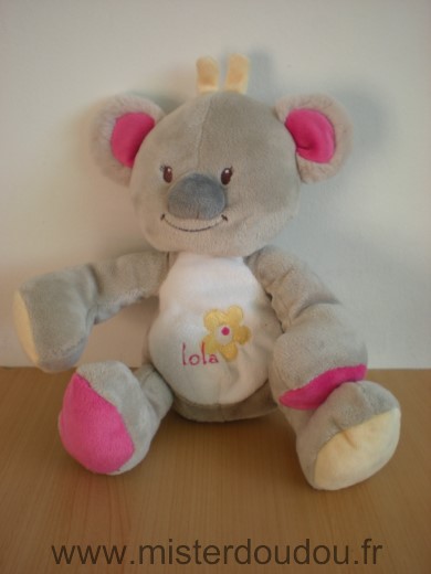 Bébisol Koala Lola gris rose de arthur et lola - Très bon état