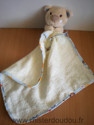 Petipouce Koala Beige bleu mouchoir ecru en eponge - Très bon état