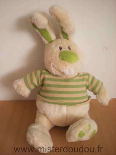Anna club plush Lapin Beige pull raye vert beige - Très bon état