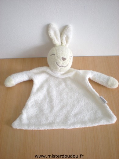 Auchan Lapin En coton blanc tête jaune - Très bon état