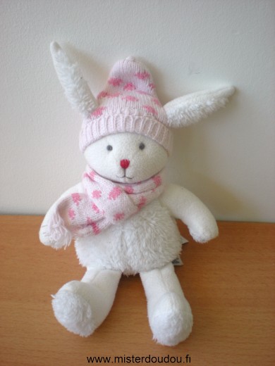 Baby gap Lapin Blanc echarpe rose bonnet rose - Très bon état